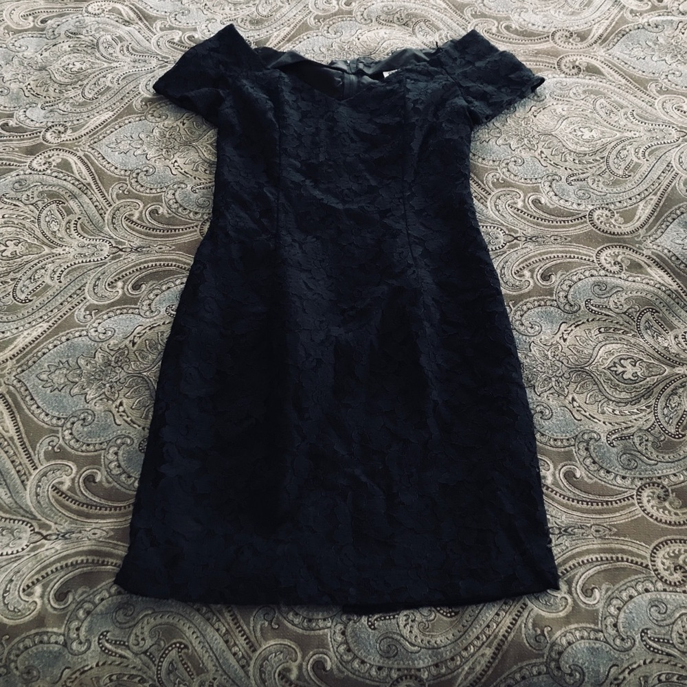 Black Lace Off shoulder Evening dress